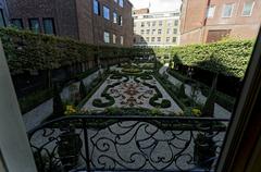 18th-century city garden view from Octagonal Conservatory in Museum Willet-Holthuysen, Amsterdam