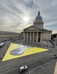 Monumental fresco of Joséphine Baker by Gwendoline Finaz de Villaine at Place du Panthéon