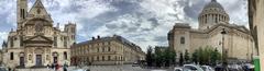 Panorama of the Panthéon and the Saint-Étienne-du-Mont in Paris