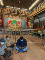 Manakula Vinayagar Temple in Pondicherry standing tall with its vibrant, intricate carvings and golden sculptures, photographed in 2022