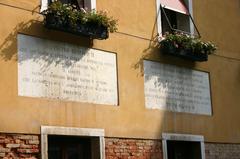 Bacino Orseolo in Venice with twin plaques commemorating Pietro II Orseolo