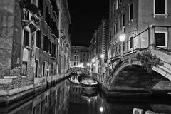 Mysterious Venice at night light