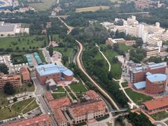 aerial view of Canale Navile in Bologna, Italy