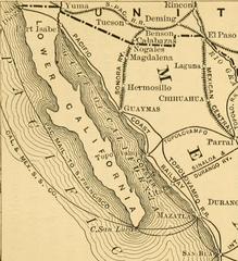 map of California and Mexico Steamship Company line from 1883