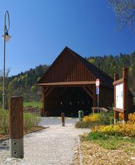 wooden covered bridge in Radošov