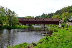 Radošov wooden bridge over the Ohře River