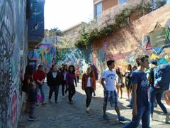 Beco do Batman with vibrant graffiti art