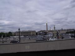 Luxor Obelisk at Place de la Concorde during Bastille Day preparations