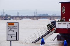 Elbe river flood near Augustus Bridge in Dresden, June 2013