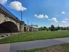 Dresden Elbtal Marienbrücke with riverbanks