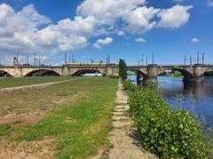 Scenic view of Elbe Valley and Marienbrücke in Dresden