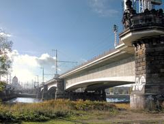 Marienbrücke in Dresden over the Elbe River