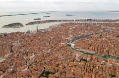 view over Venice with Canal Grande on the right and St. Mark's Square in the background, August 2020