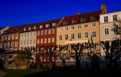 Kongens Have park in Copenhagen with historic buildings in the background