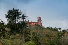 aerial view of Sintra with colorful buildings and lush greenery