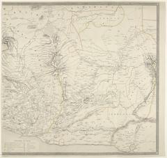 Map of Java during the Java War 1825-1830 showing positions of columns and redoubts, created in 1830 by Major De Stuers