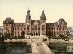 Rijksmuseum in Amsterdam around 1900 in Photochrome