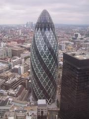 30 St Mary Axe (The Gherkin) from an adjoining building