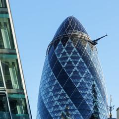 30 St Mary Axe and 100 Bishopsgate buildings in London