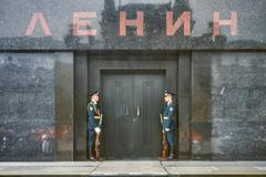 Lenin Mausoleum entrance in Red Square, Moscow, Russian Federation, Summer 1993