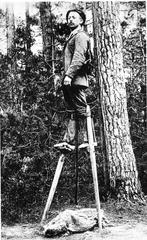 Sylvain Dornon walking on stilts in Arcachon