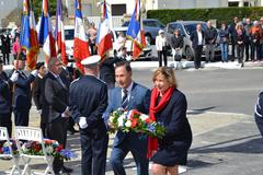 Nathalie Delattre and Alain Cazabonne at Arcachon memorial