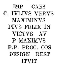 Lecture published in 1873 by François-A. Brun on the milestone bearing the name of Maximin I on the road from Bézaudun to Vence