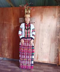 Mother in traditional Mizo cultural dress in Aibawk village