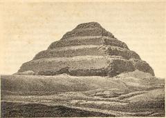 Step Pyramid of Saqqara line drawing