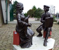 Rembrandt en Saskia statue in Sloten