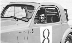 Maria Teresa de Filippis in a Fiat 500 at the 1948 Salerno – Cava de' Tirreni hillclimb