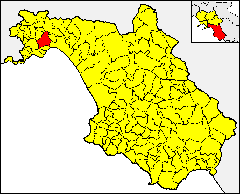 Locator map of Cava de' Tirreni within the Province of Salerno