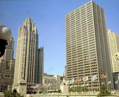 Chicago skyline from above in 1998