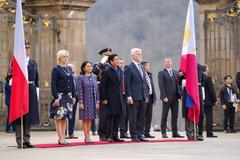 President Ferdinand R. Marcos Jr. receiving arrival honors at Prague Castle