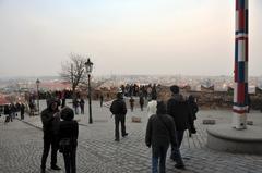 Charles Bridge in Prague with Vltava River and historic buildings