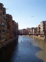 Onyar river and Eiffel Bridge in Girona, Catalonia