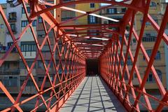 Pont de les Peixateries Velles in Girona on a sunny day