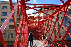 Pont de les peixateries velles in Girona designed by Gustave Eiffel