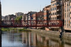 Pont de les Peixateries Velles bridge over Riu Onyar in Girona, built by Eiffel et Cie in 1877