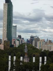 Monumento a los Niños Héroes and Torre Mayor viewed from Castillo de Chapultepec terrace