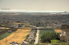 View of Al-Husn town from Aidoun heights in Jordan