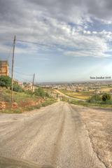 Aidoun heights in Irbid Governorate, Northern Jordan on a rainy day in late April 2018