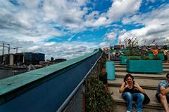 Panoramic view from the NEMO Science Centre roof terrace in Amsterdam