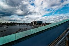 Panoramic view of Amsterdam from NEMO Science Centre roof terrace