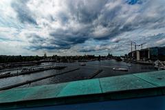 NEMO Science Centre panorama view from roof terrace in Amsterdam