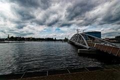 NEMO Science Centre in Amsterdam with panoramic view over Oosterdok