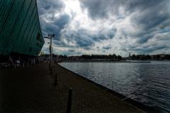 Panoramic view of NEMO Science Centre and Oosterdok in Amsterdam