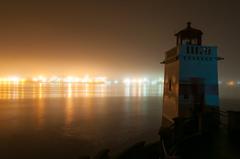 Brockton Point Lighthouse in fog