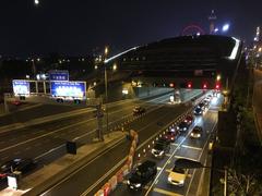 Central-Wan Chai Bypass at night in Central, Hong Kong