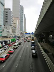 Scenic view of Hong Kong Island with clear blue sky